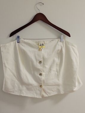 Future Collective with Jeneé Naylor Off-White Denim Tube Top 3X